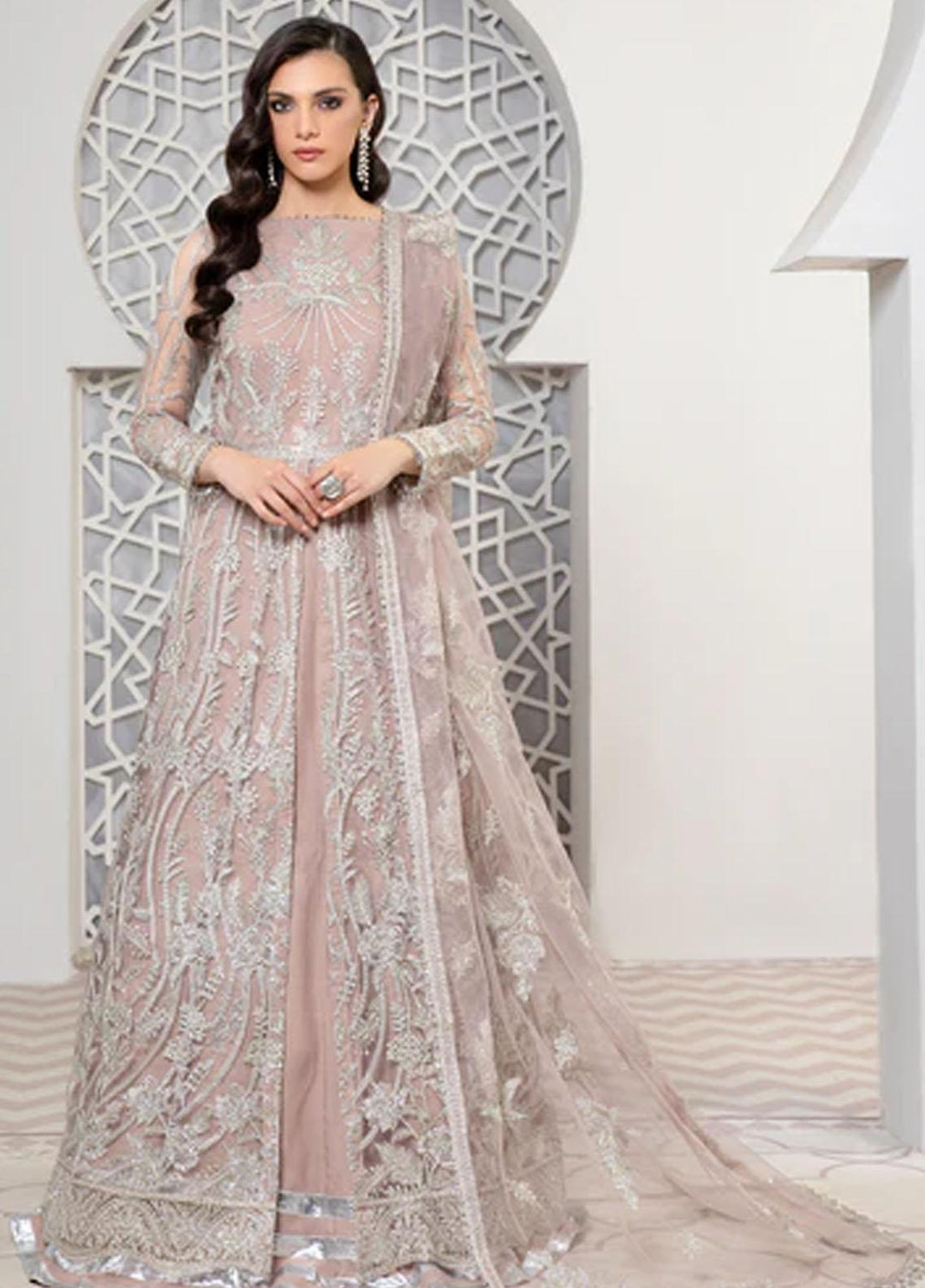 Pareesia by Zarif Embroidered  Suits Unstitched 3 Piece ZR25UF ZP 01 ROSE GOLD - Luxury Collection