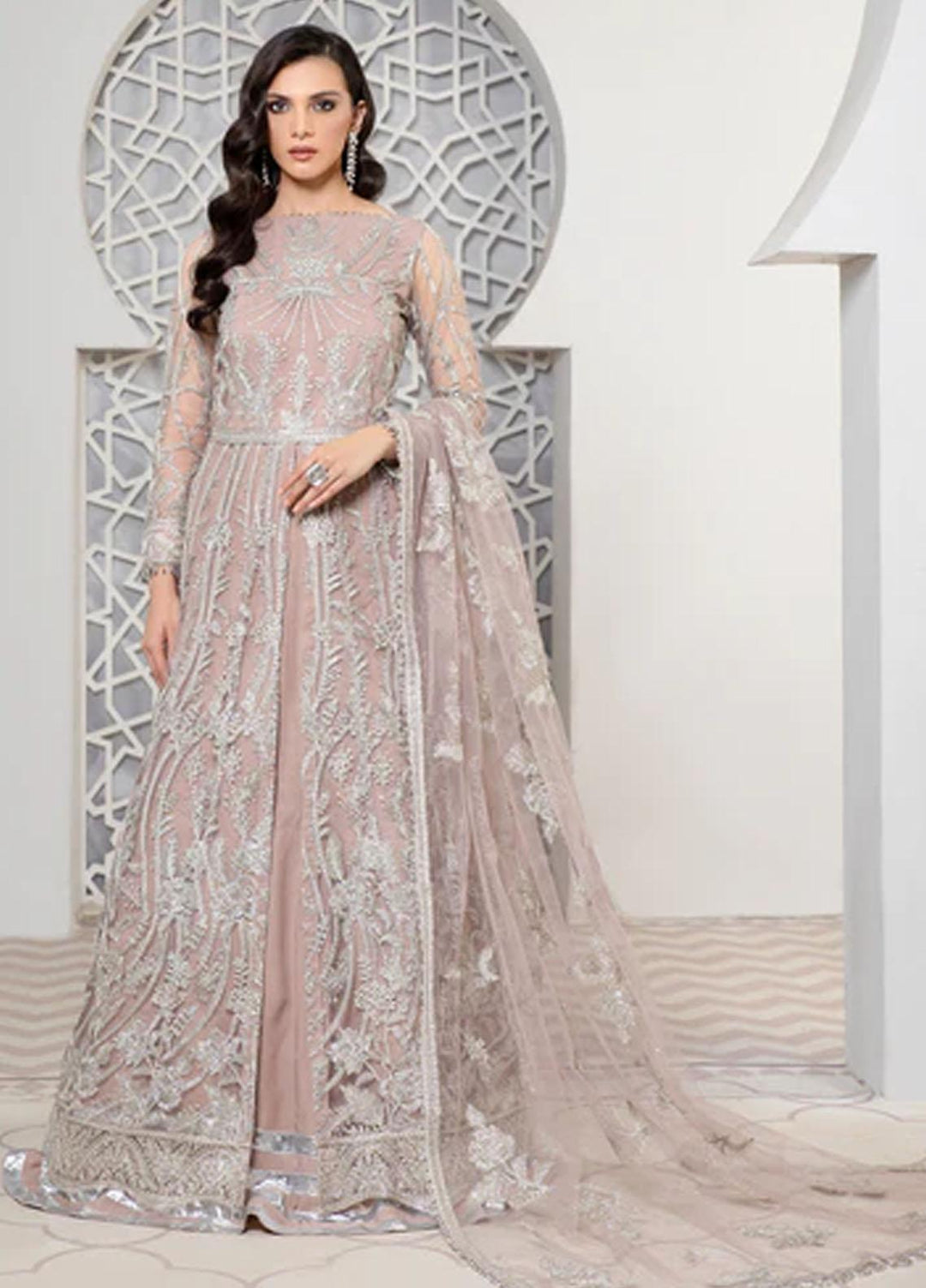 Pareesia by Zarif Embroidered  Suits Unstitched 3 Piece ZR25UF ZP 01 ROSE GOLD - Luxury Collection