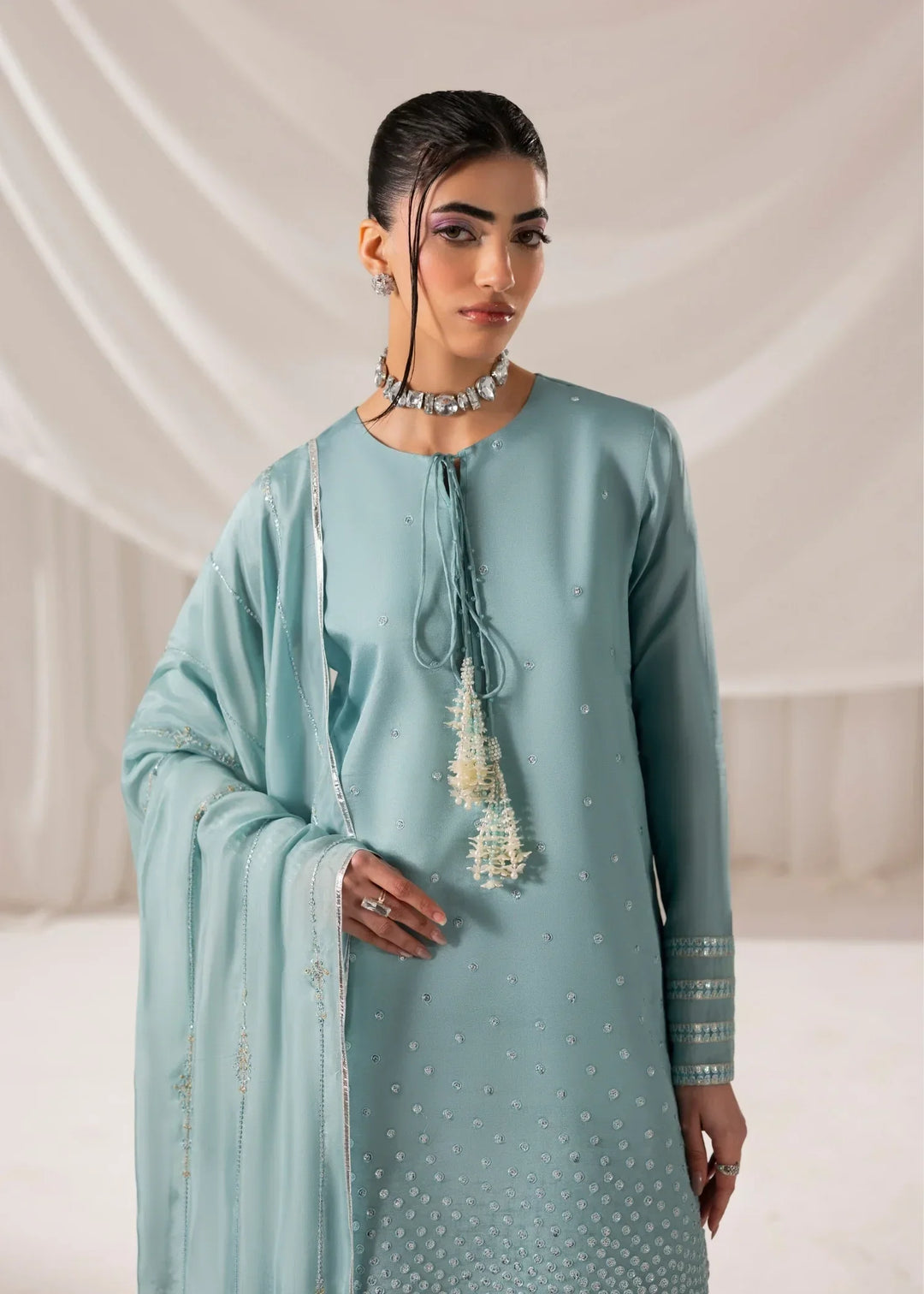 Celeste by Jamni RTW Embroidered Sheesha Silk 3 Piece Suit AERIAL Festive Collection