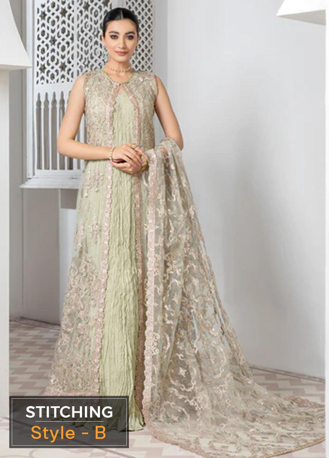 Pareesia by Zarif Embroidered  Suits Unstitched 3 Piece ZP 03 SEAFOAM - Luxury Collection