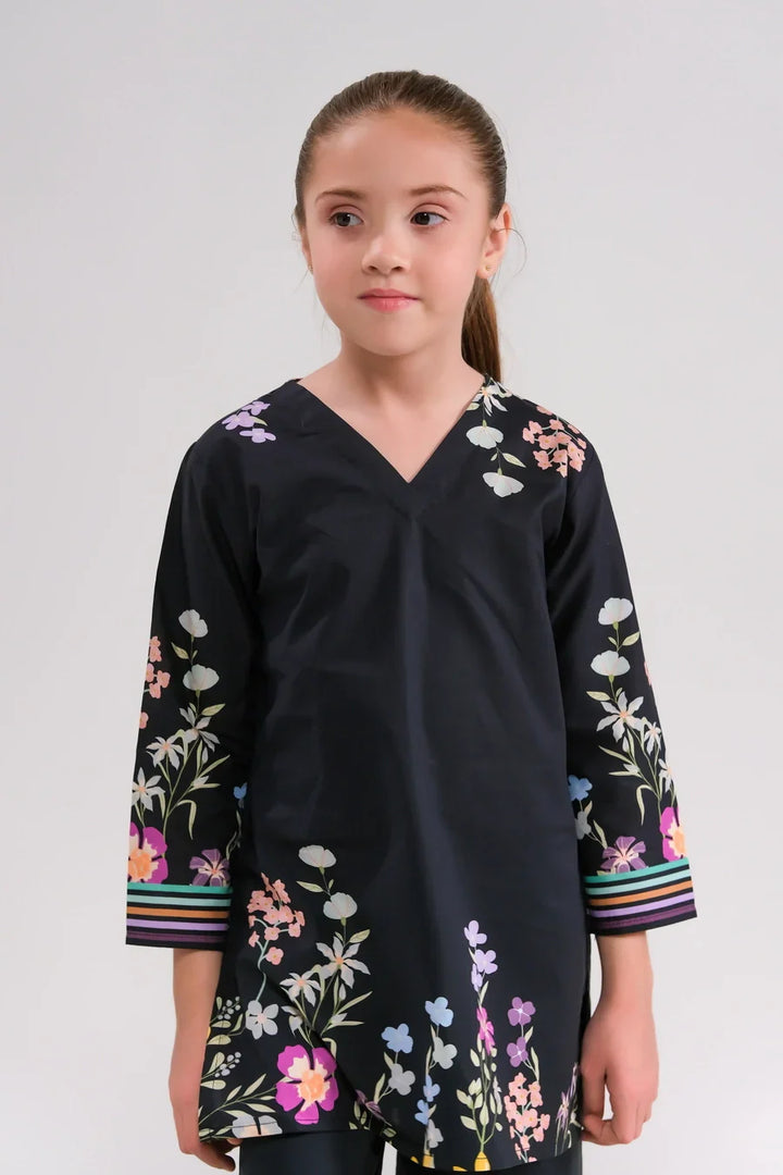 Dhaga Kids Pret Printed Poly lawn 2 Piece Floral Nocturne SPD25K - Summer Collection