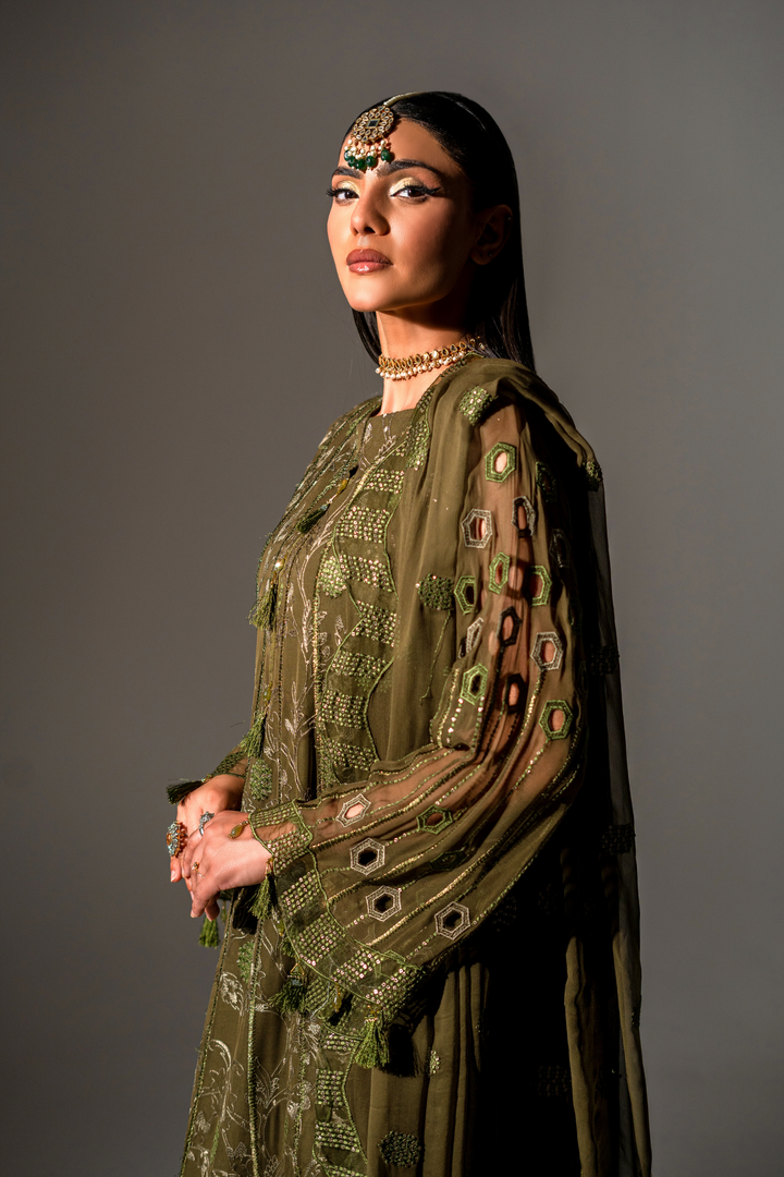 Zebtan Women Unstitched Embroidered Chiffon 3 Piece Suit AR-02 Festive Collection