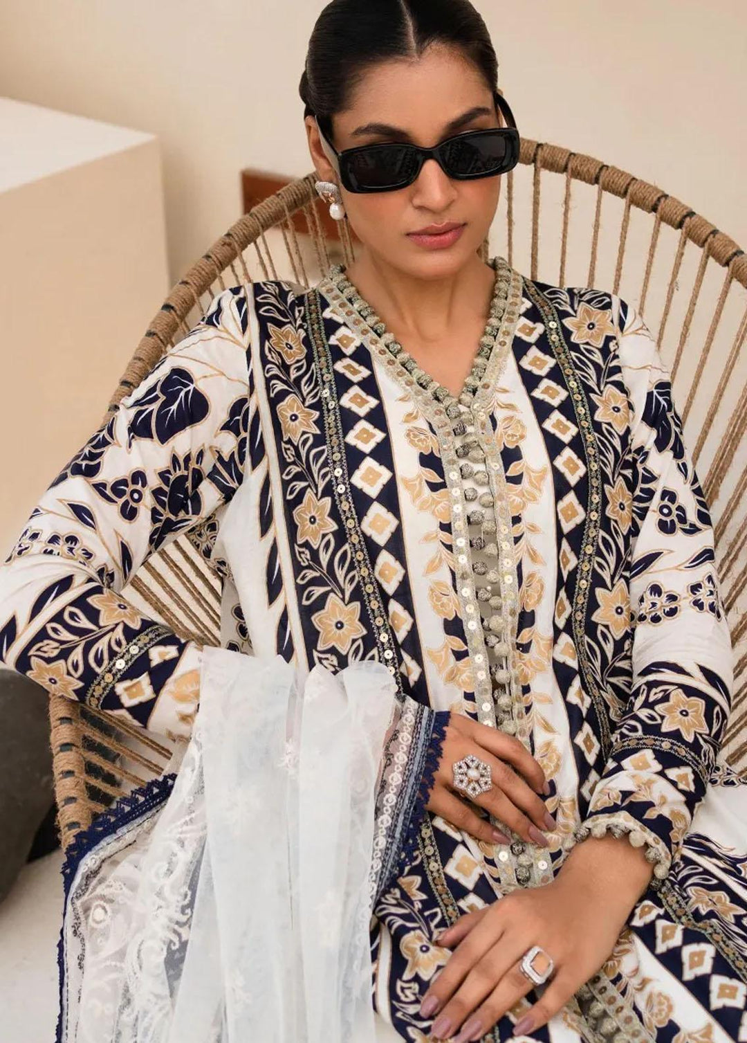 Muzlin By Sana Safinaz Embroidered Lawn Suits Unstitched 3 Piece SS23MZ 2B - Summer Collection