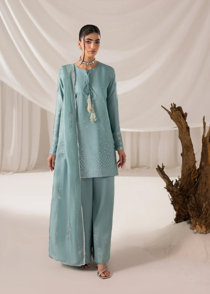 Celeste by Jamni RTW Embroidered Sheesha Silk 3 Piece Suit AERIAL Festive Collection