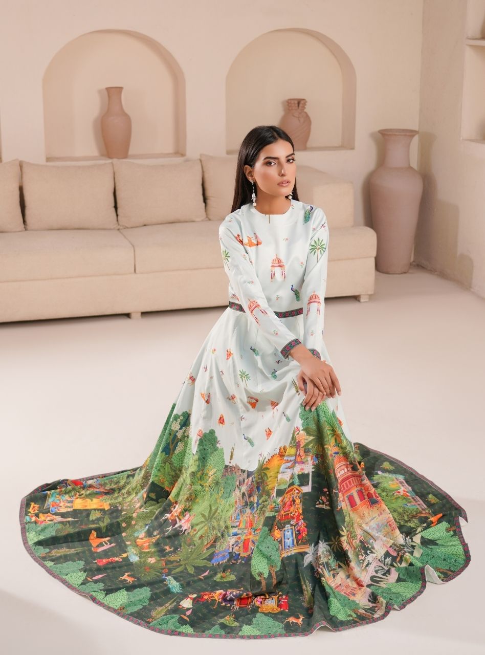 Irtiqa by Anayra Amal RTW Printed Raw Silk 3 Piece Suit Canvas Festive Collection