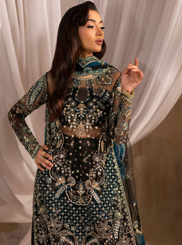 Tehwaar by Anayra Amal RTW Embroidered Net 3 Piece Suit Siyah Wedding Collection