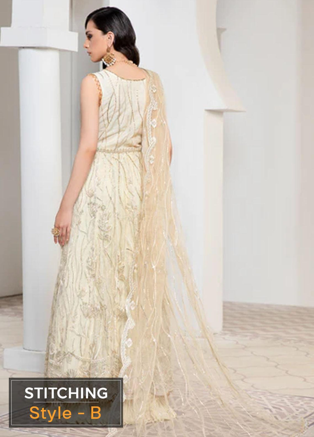 Pareesia by Zarif Embroidered  Suits Unstitched 3 Piece ZP 05 IVORY - Luxury Collection