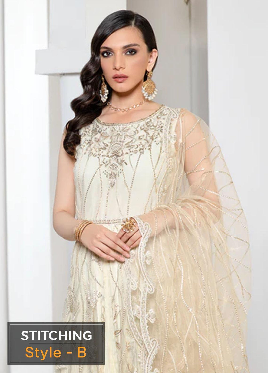 Pareesia by Zarif Embroidered  Suits Unstitched 3 Piece ZP 05 IVORY - Luxury Collection