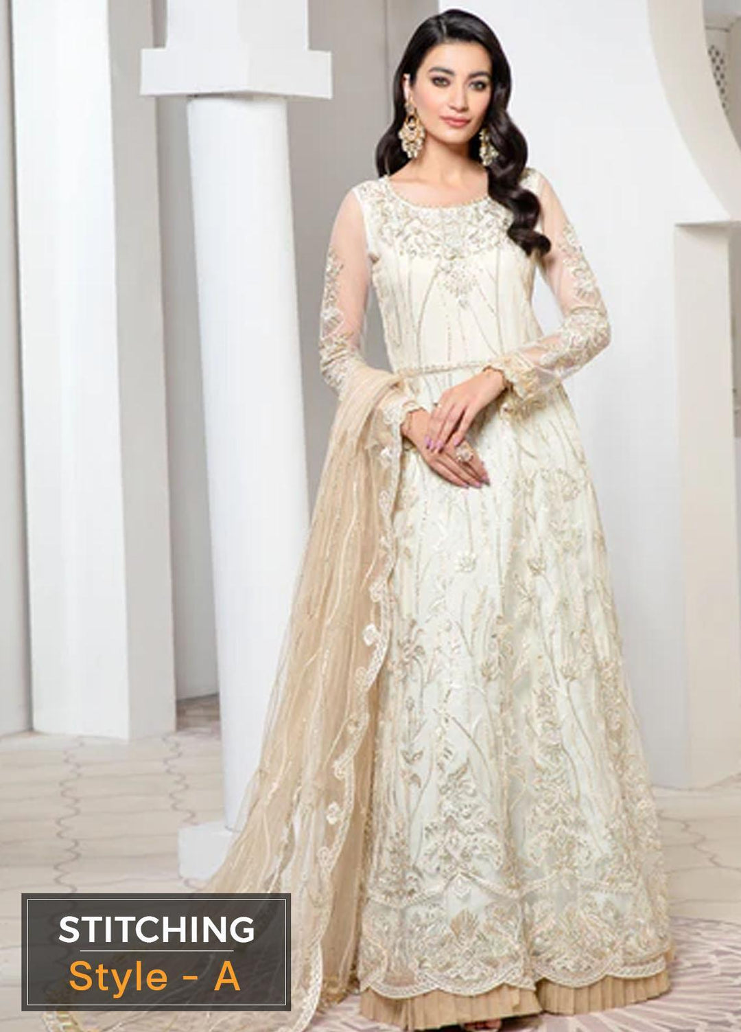 Pareesia by Zarif Embroidered  Suits Unstitched 3 Piece ZP 05 IVORY - Luxury Collection
