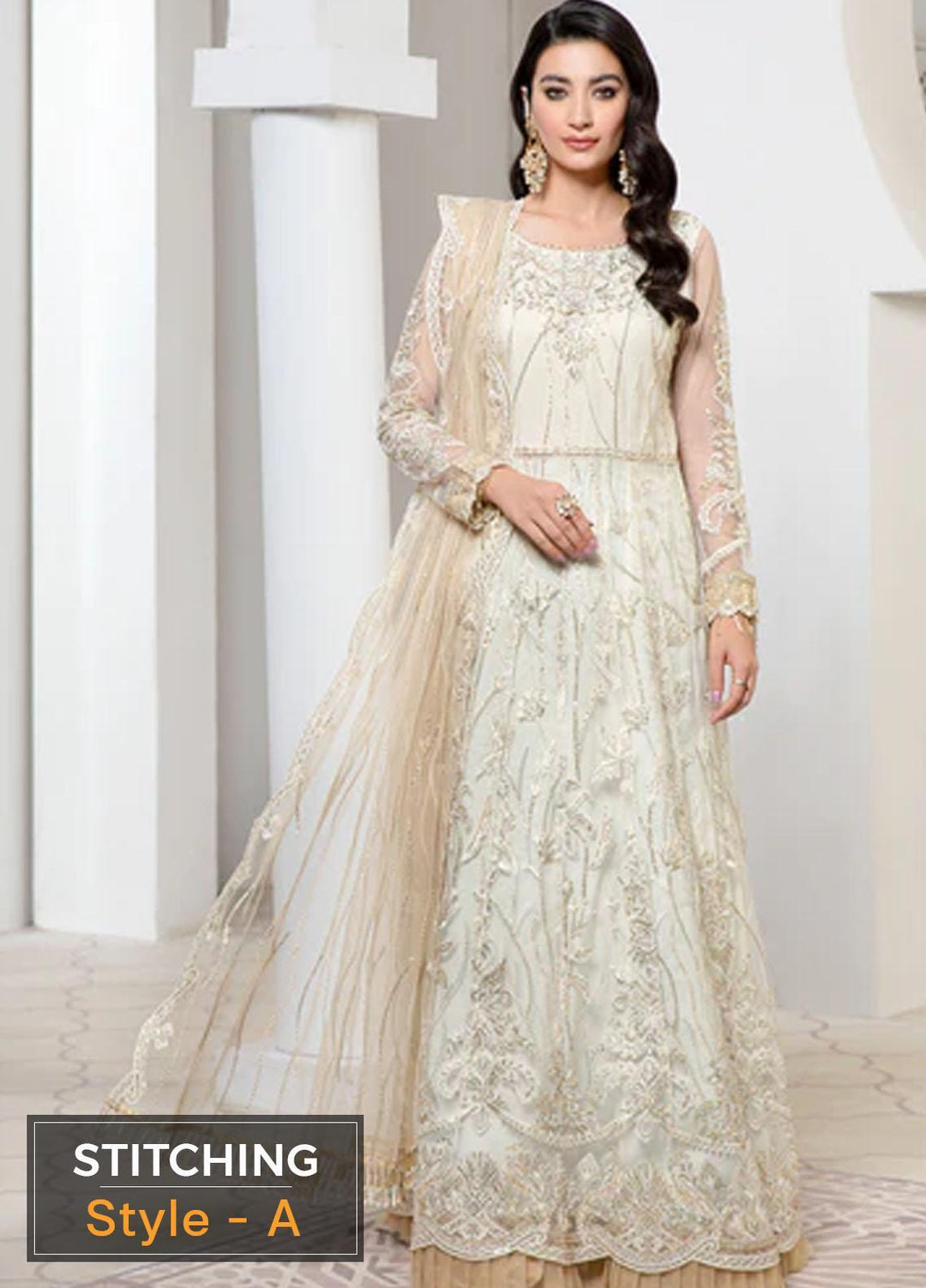 Pareesia by Zarif Embroidered  Suits Unstitched 3 Piece ZP 05 IVORY - Luxury Collection