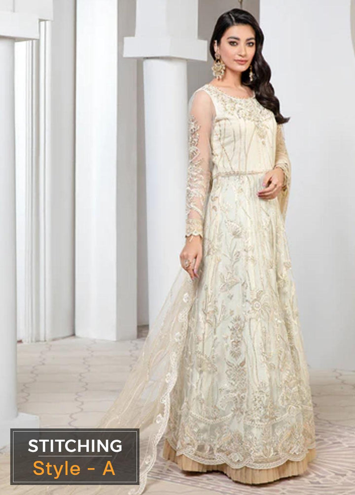 Pareesia by Zarif Embroidered  Suits Unstitched 3 Piece ZP 05 IVORY - Luxury Collection