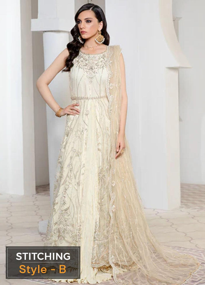 Pareesia by Zarif Embroidered  Suits Unstitched 3 Piece ZP 05 IVORY - Luxury Collection