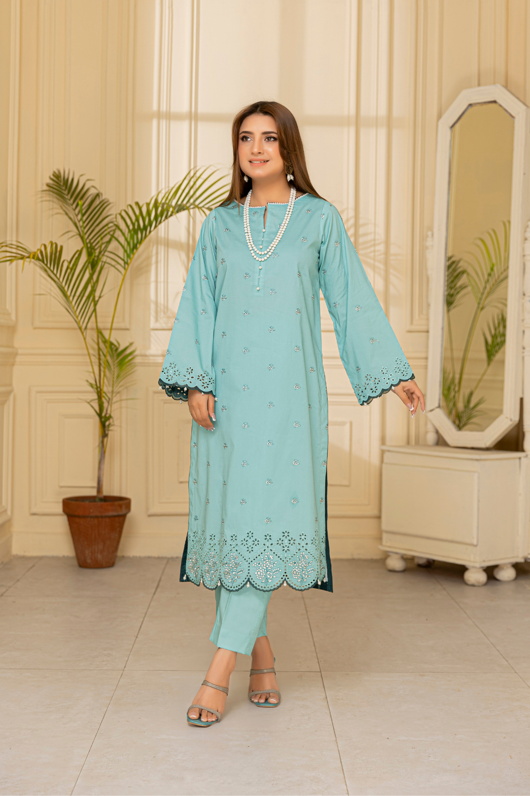 Waresha Women RTW Embroidered Lawn 2 Piece Suit GW02 - Festive Collection