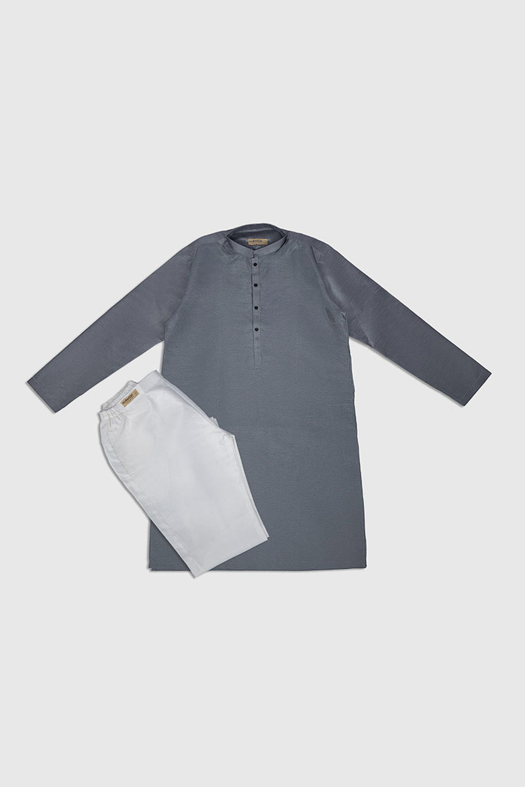 Muraqsh Ready To Wear Solids Silk Men Raw Silk Kurta Trouser AA-RSKT-BW - Winter Collection