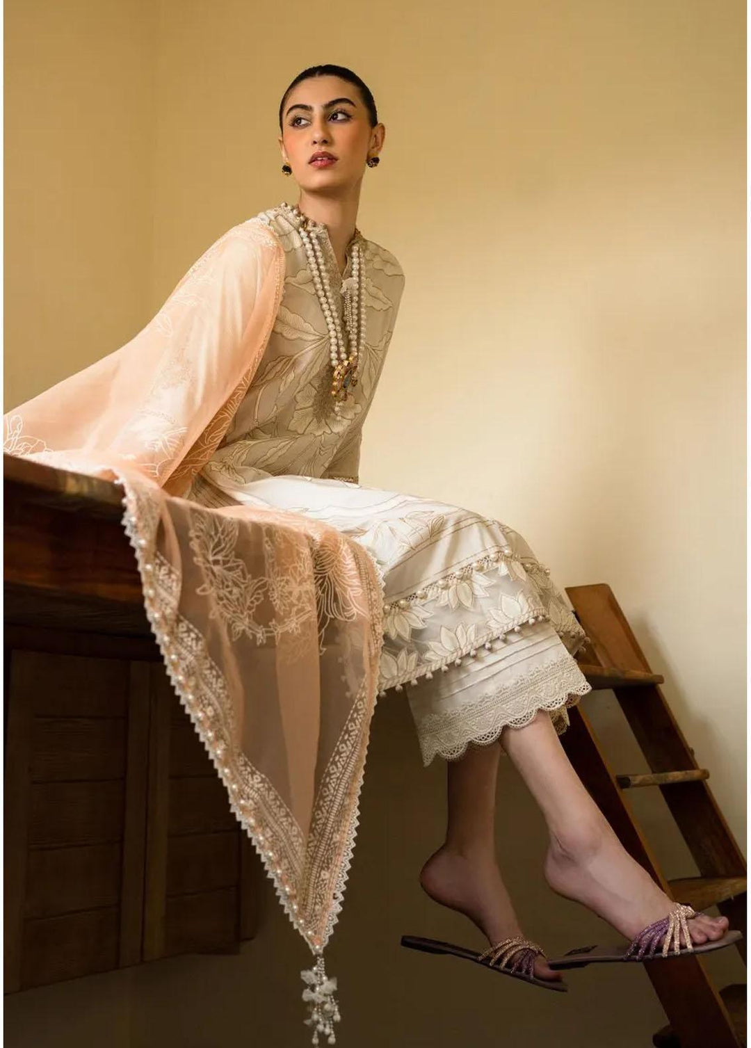 Muzlin By Sana Safinaz Embroidered Lawn Suits Unstitched 3 Piece SS23MZ 1B - Summer Collection