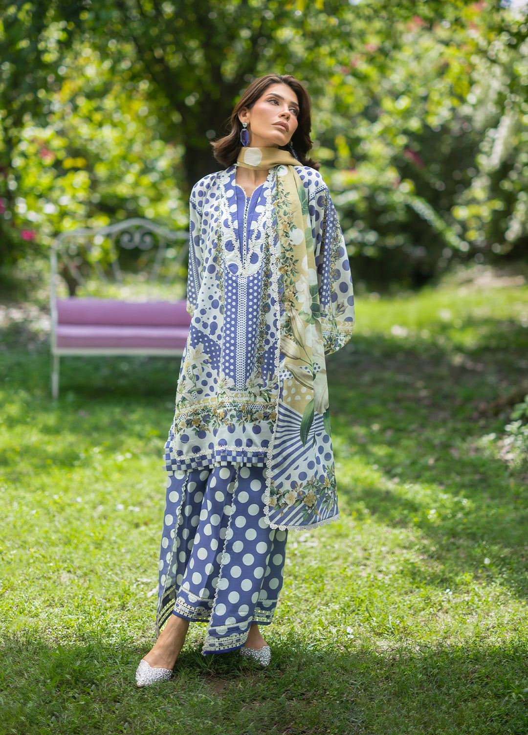 Bridgerton by Elaf Unstitched Printed Lawn 3 Piece Suit EL26ULB EPB-5A - Summer Collection