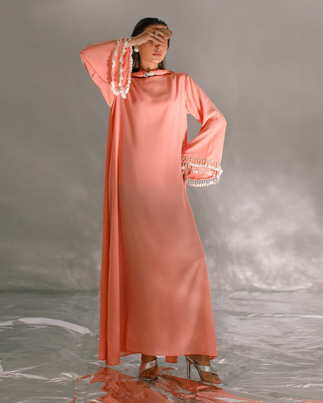 Serendipity by Ombrella Women RTW Solids Georgette 2 Piece Suit Pink Aurora - Casual Collection