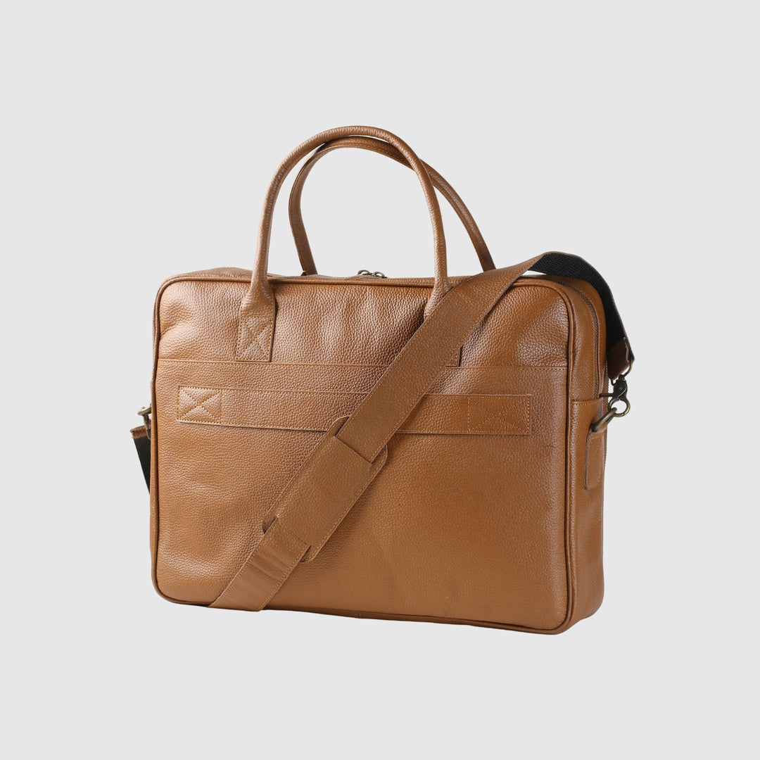 Lafanzo Unisex Leather Executive Laptop Bag Tan - Accessories Collection