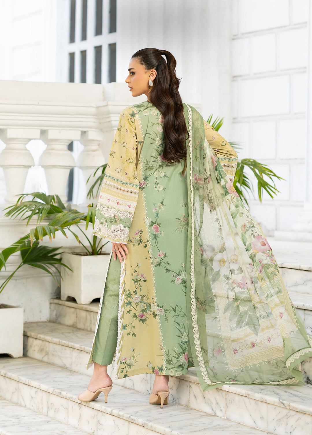 Signature by Elaf Unstitched Embroidered Lawn 3 Piece Suit EL26USLE Elara ESG-1A - Eid Collection