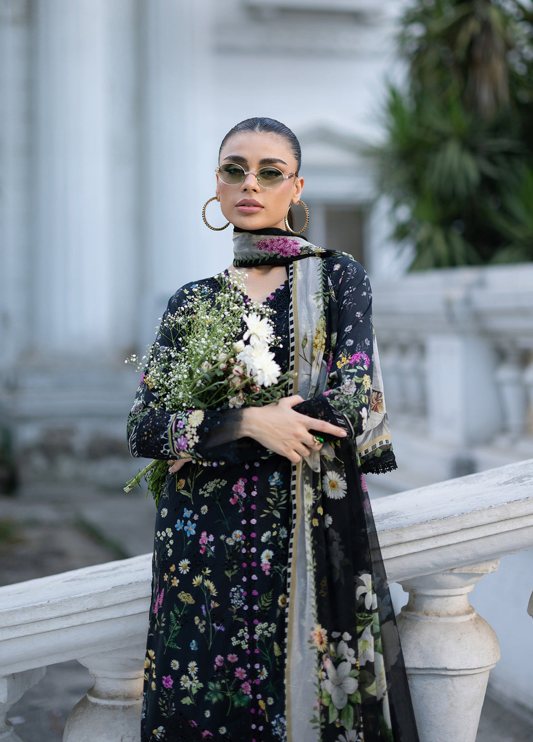 Signature by Elaf Unstitched Embroidered Lawn 3 Piece Suit EL26USLE Sasha ESG-2B - Eid Collection