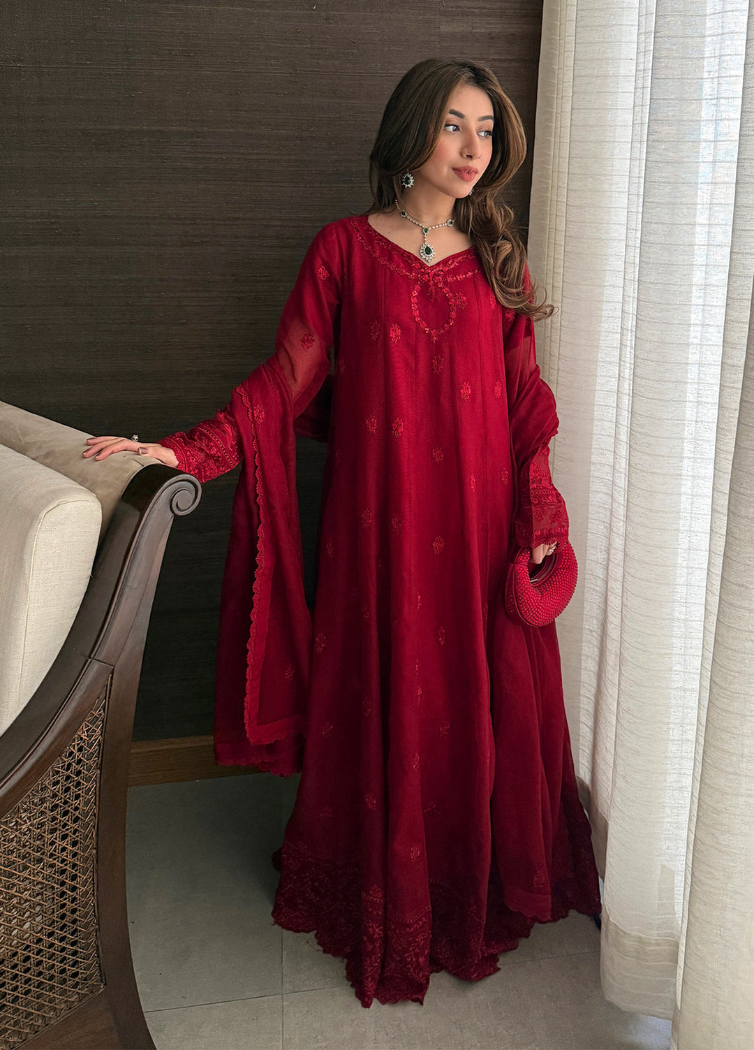 Sahane Pret Embroidered Cotton Net 3 Piece Suit ME 24001 Aurelia