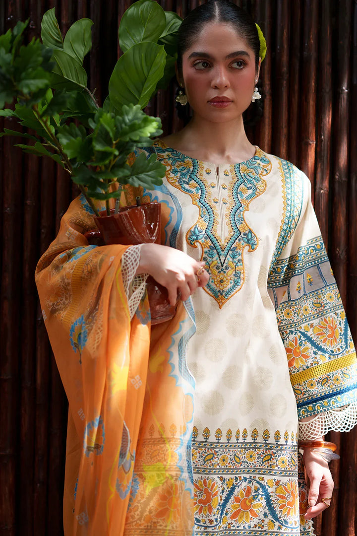 Laanem by Saira Rizwan Unstitched Embroidered Lawn 3 Piece Suit SR26ULL AZURA-A - Summer Collection