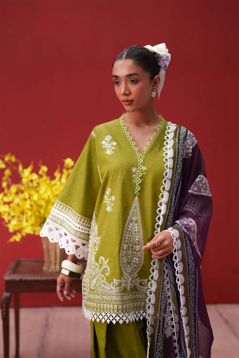 Laanem by Saira Rizwan Unstitched Embroidered Lawn 3 Piece Suit SR26ULL NERAYA-A - Summer Collection