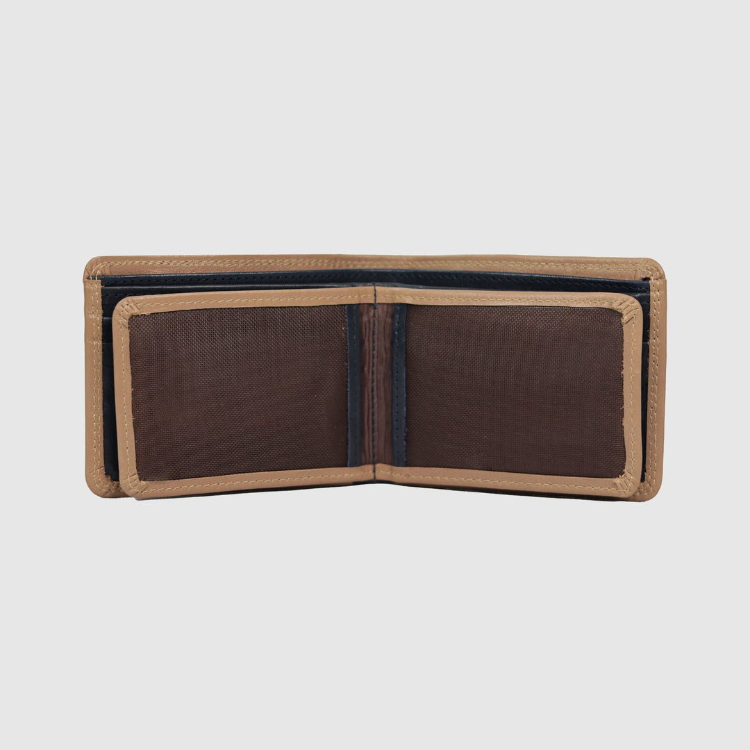 Lafanzo Unisex Leather LO Padded Wallet Beige & Blue - Accessories Collection