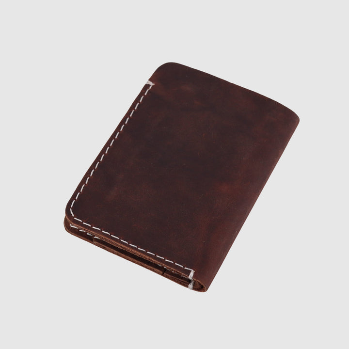 Lafanzo Unisex Leather LO Mini Fold Wallet Dark Rust Brown - Accessories Collection
