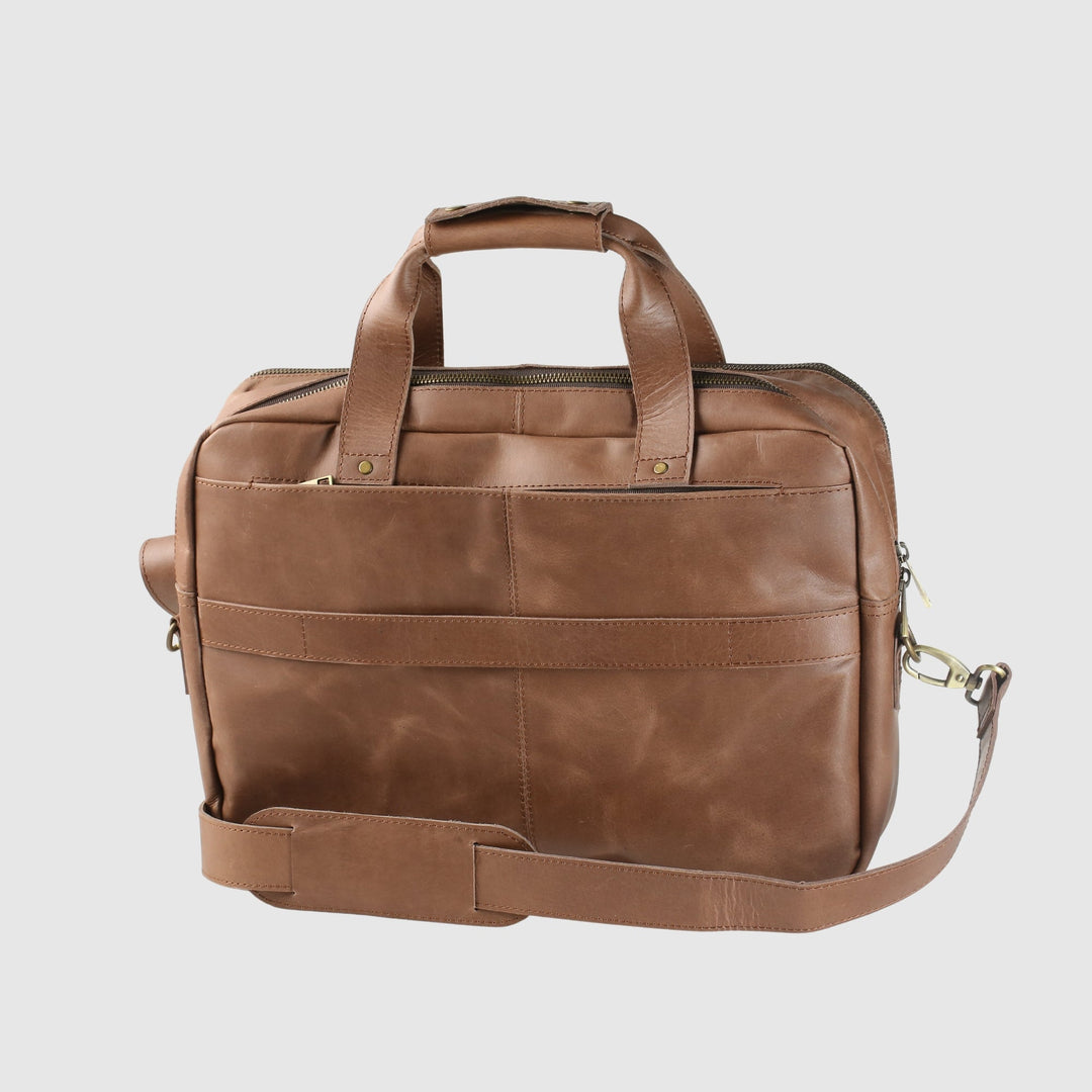 Lafanzo Unisex Leather Legacy Laptop Bag Classic Brown - Accessories Collection