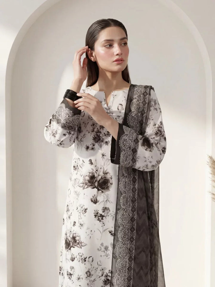 Salitex Unstitched Printed Lawn Silk 3 Piece Suit SUNS7ASI410 Casual Collection