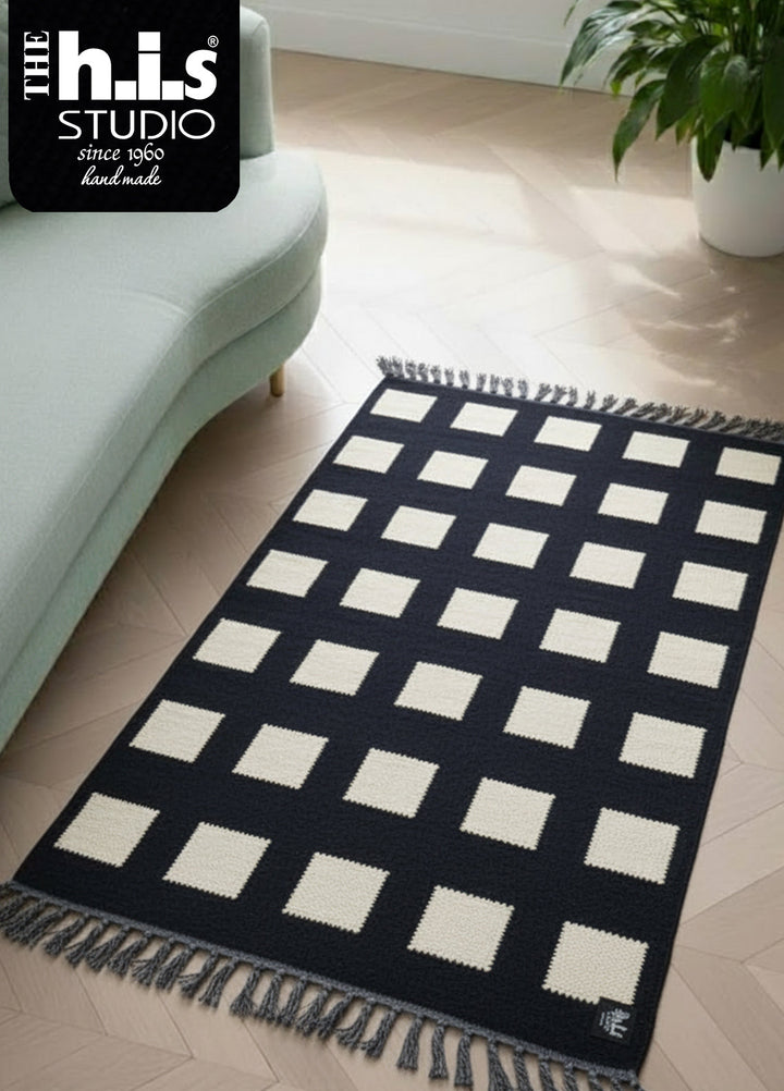 The h.i.s studio Area Rugs Box R-25005-Black/Bone