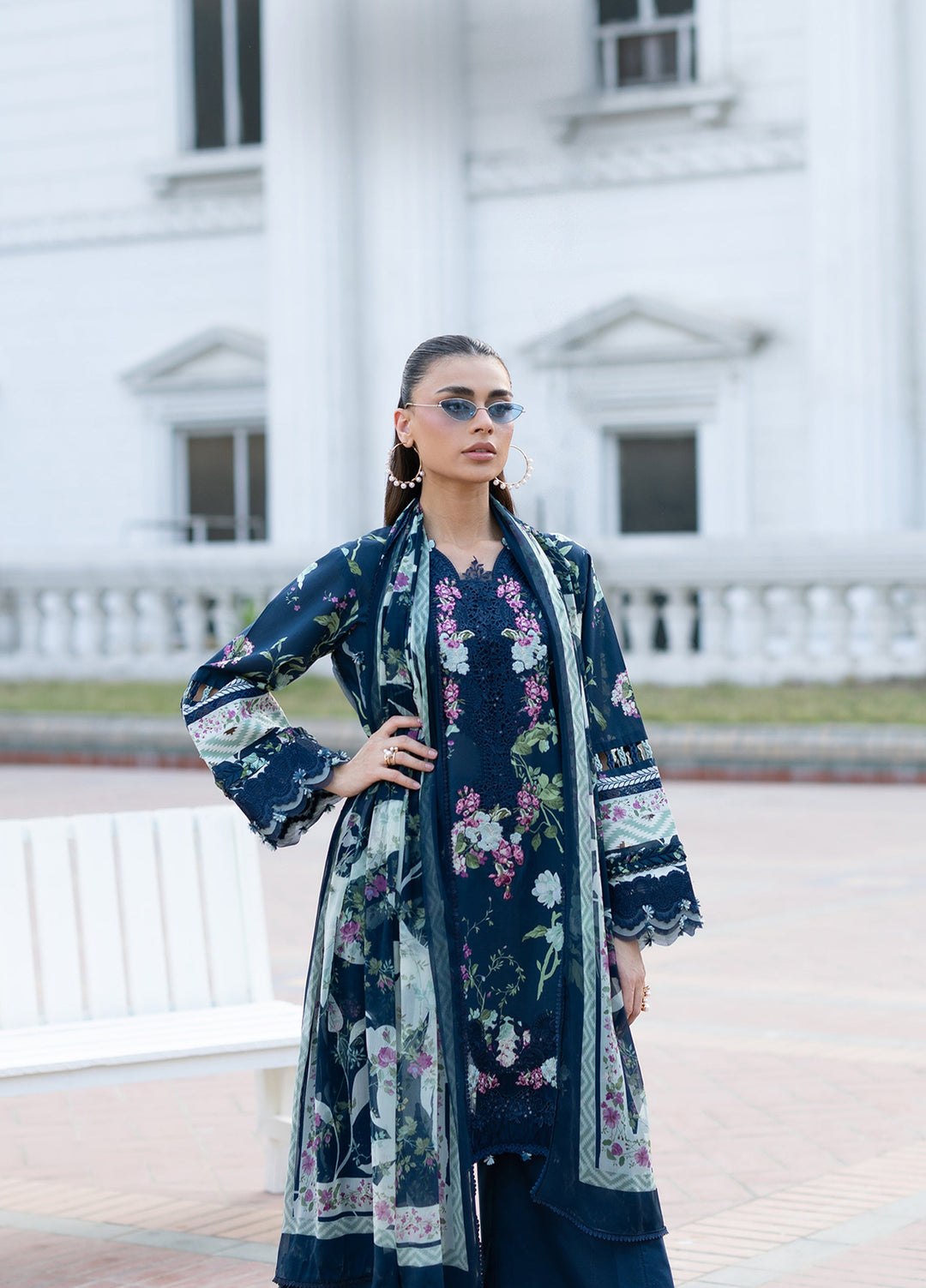 Signature by Elaf Unstitched Embroidered Lawn 3 Piece Suit EL26USLE Mariel ESG-3A - Eid Collection