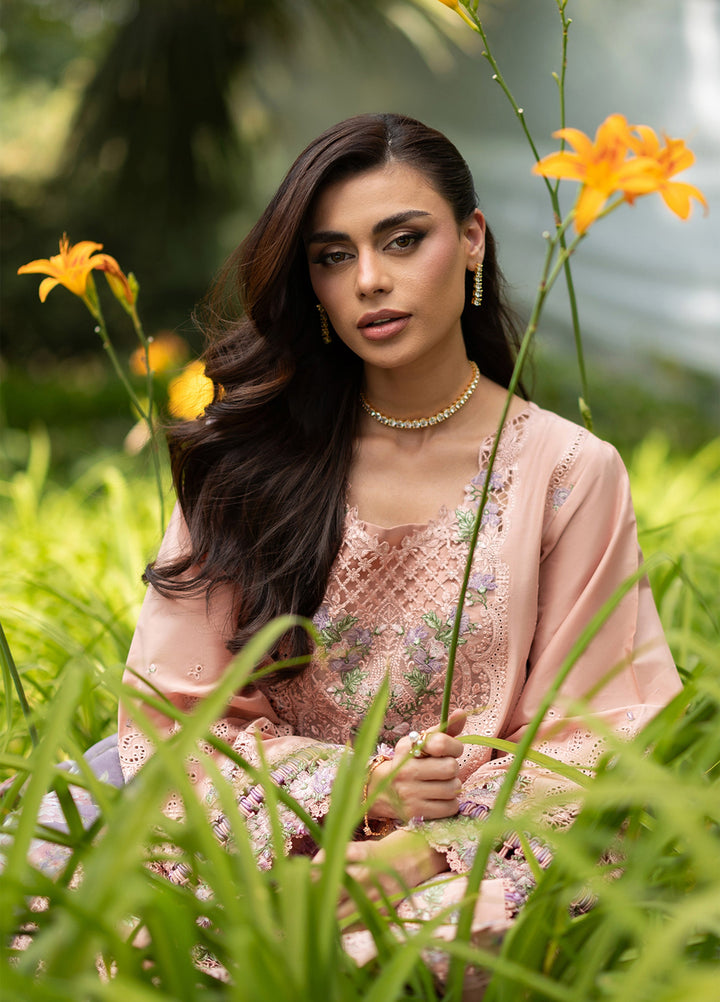 Elaf Premium Unstitched Embroidered Lawn 3 Piece Suit EL26ULF Blushing Rose ELQ-6A - Festive Collection