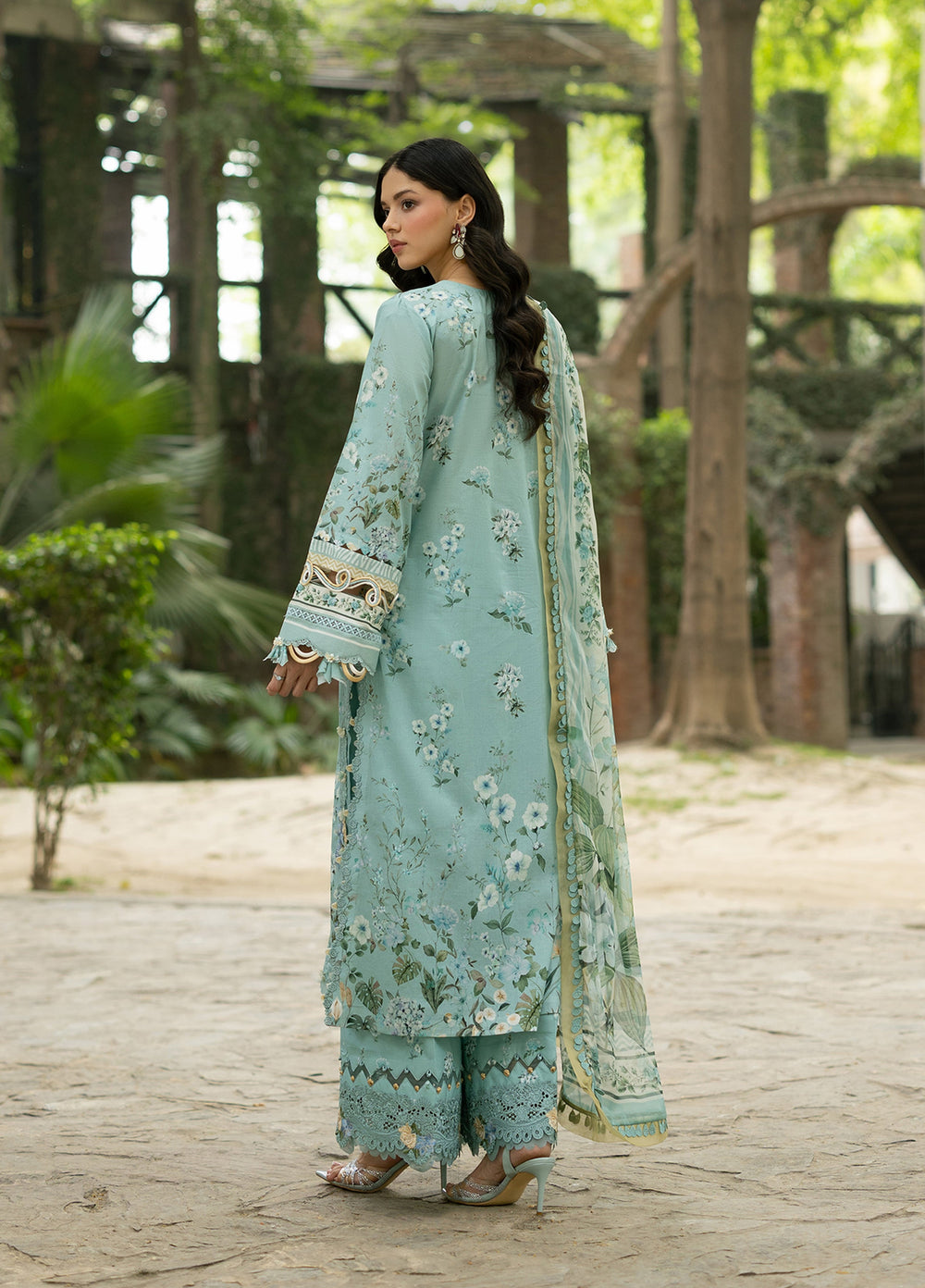 Signature by Elaf Unstitched Embroidered Lawn 3 Piece Suit EL26USLE Zaria ESG-6B - Eid Collection