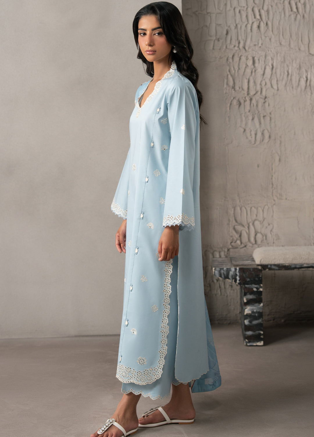 Selure by Seran Women Unstitched Embroidered Lawn 3 Piece Suit SN26ULS Azurae D-04 - Casual Collection