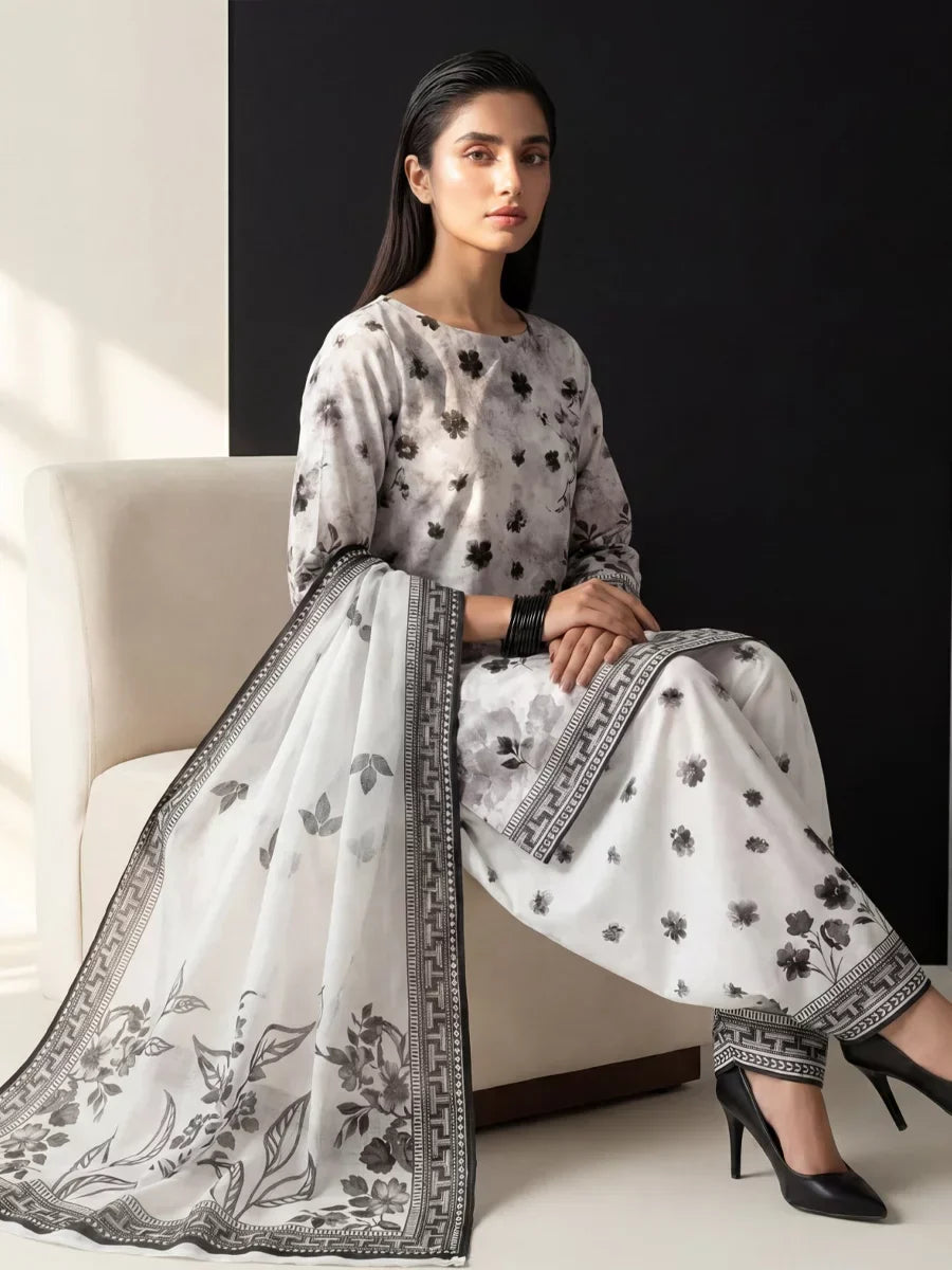 Salitex Unstitched Printed Lawn Silk 3 Piece Suit SUNS7ASI413 Casual Collection