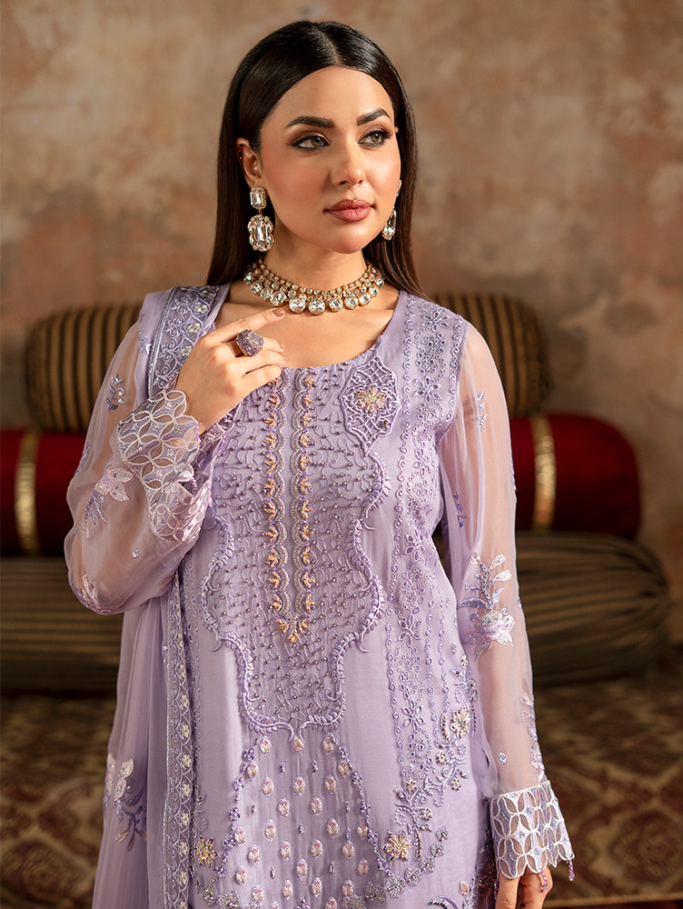 Zebtan Women Unstitched Embroidered Chiffon 3 Piece Suit ZQ-01 Festive Collection