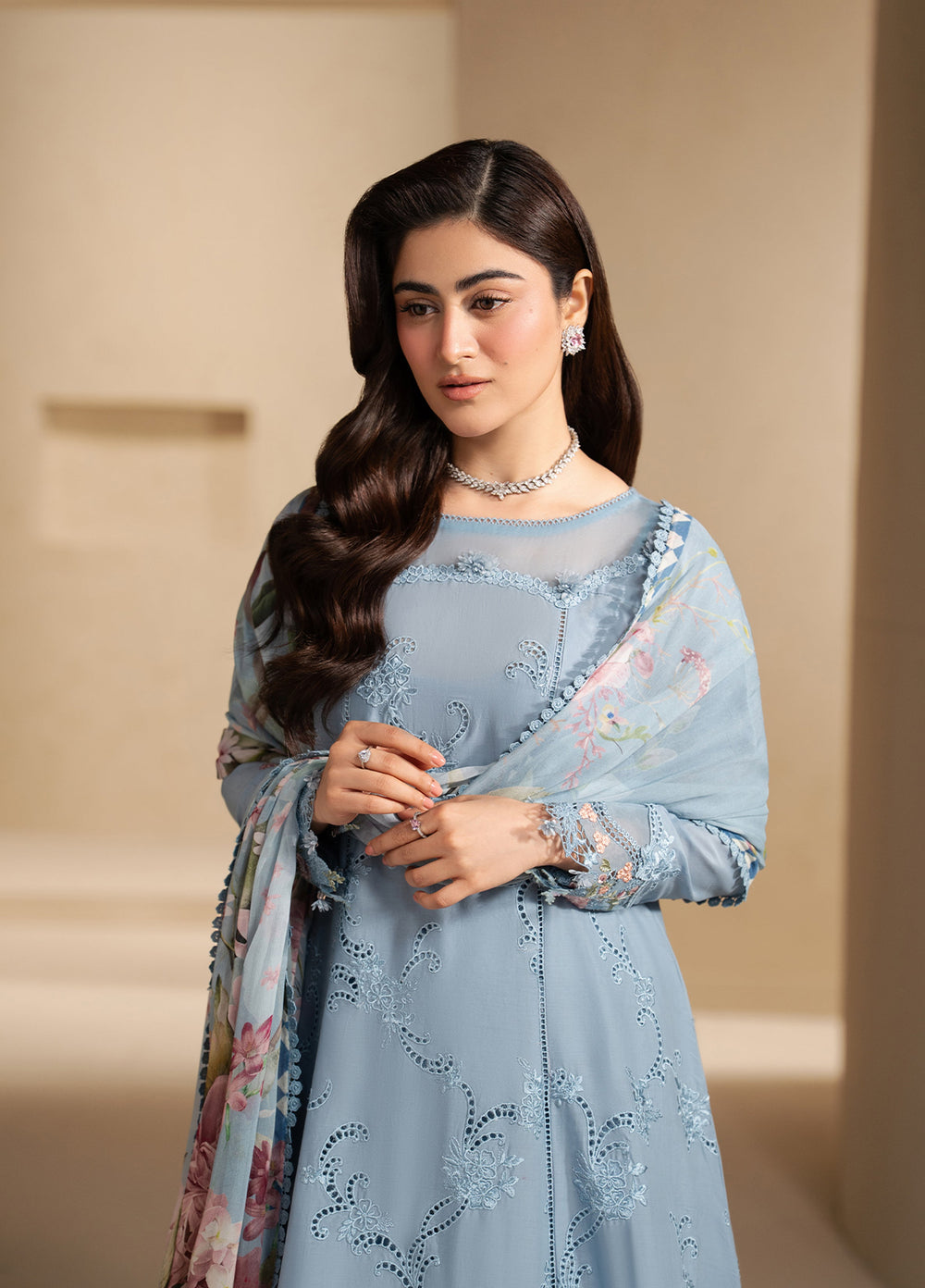 E-Craft by Elaf Unstitched Embroidered Lawn 3 Piece Suit EHC-5B Pacific - Casual Collection