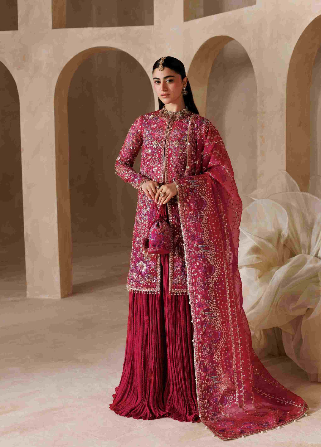Sardinia Brides Unstitched Hand work Organza 3 Piece Suit SR26UB Rosannia 1808 - Wedding Collection
