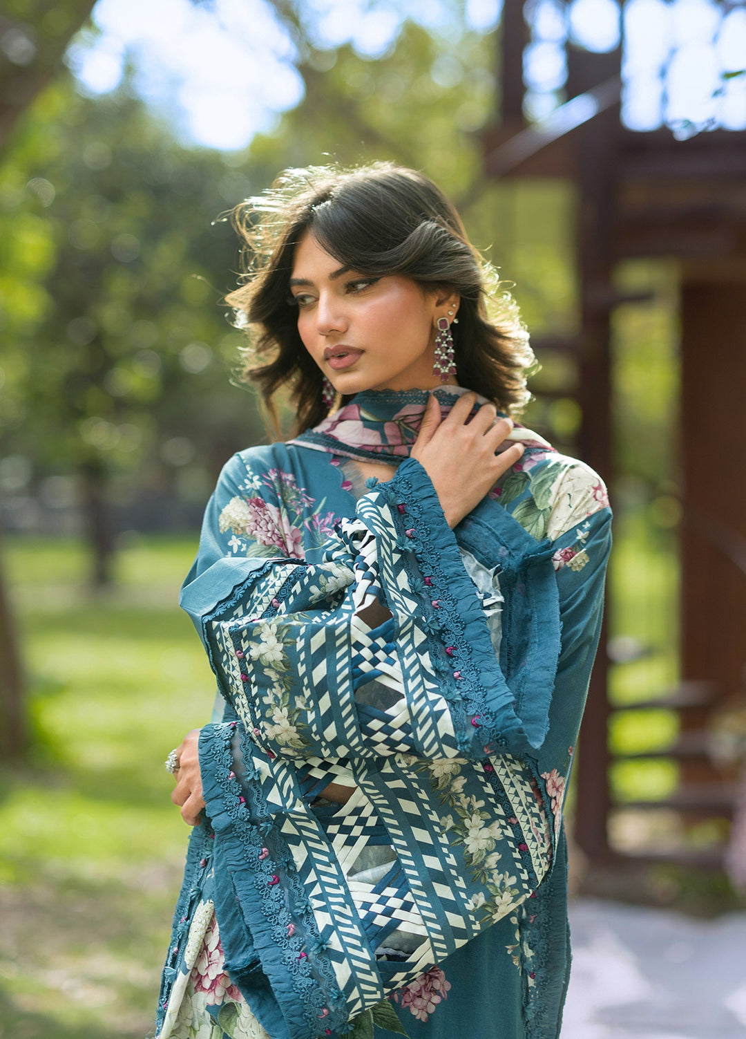 Bridgerton by Elaf Unstitched Printed Lawn 3 Piece Suit EL26ULB EPB-8A - Summer Collection