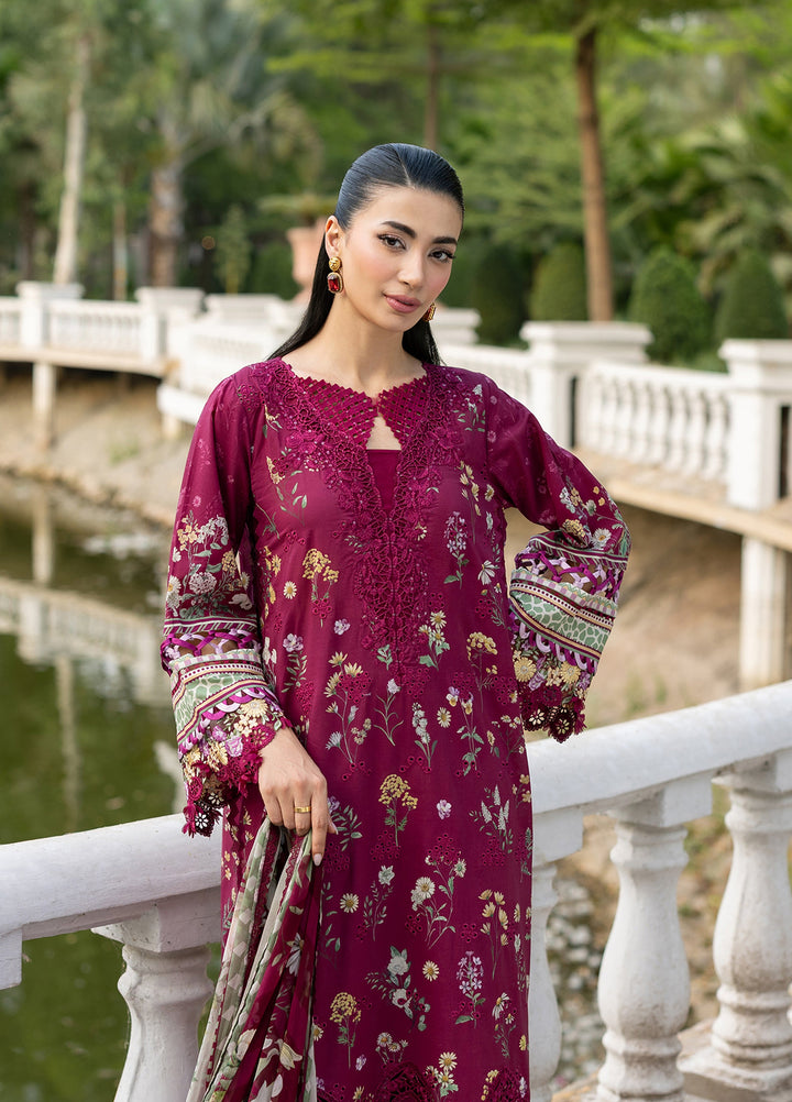 Signature by Elaf Unstitched Embroidered Lawn 3 Piece Suit EL26USLE Nora ESG-2A - Eid Collection