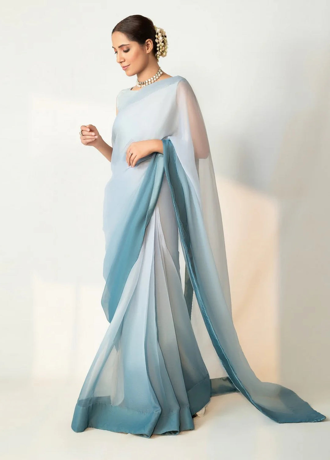 Imran Aftab RTW Printed Chiffon Saree IASC-UF-10 - Festive Collection