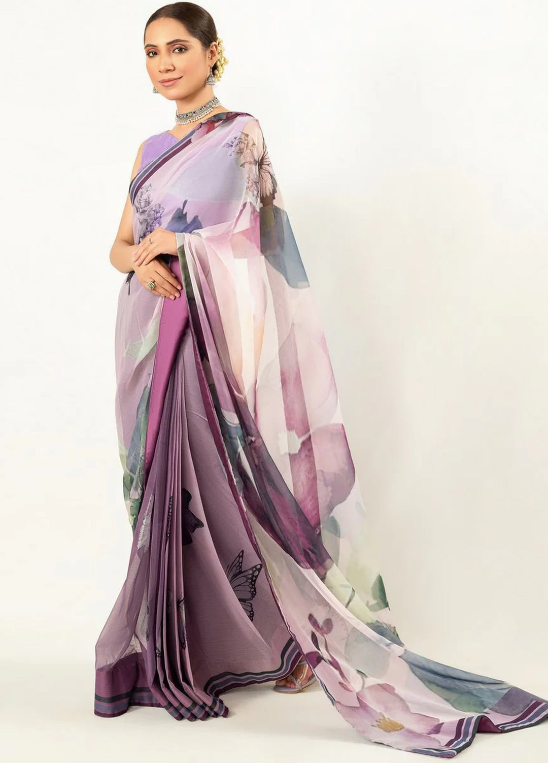 Imran Aftab RTW Printed Chiffon Saree Suit IASC 04 - Festive Collection