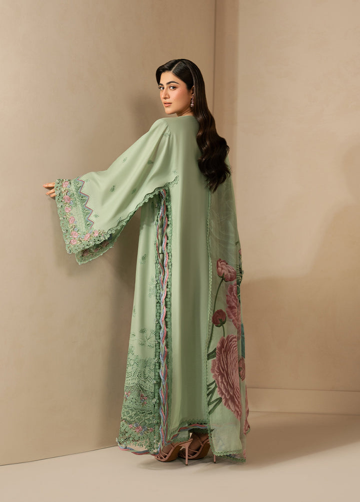 E-Craft by Elaf Unstitched Embroidered Lawn 3 Piece Suit EHC-4B Aloe - Casual Collection