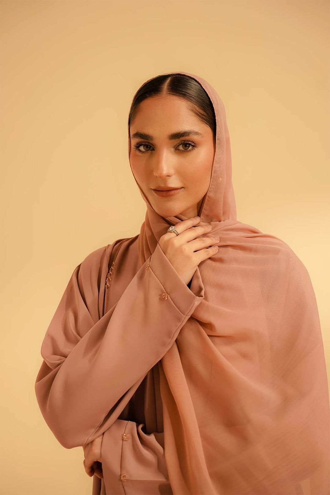 Divinely Crafted Chiffon Solids Hijab 1 Piece Tea Pink AR-000622 - Summer Collection