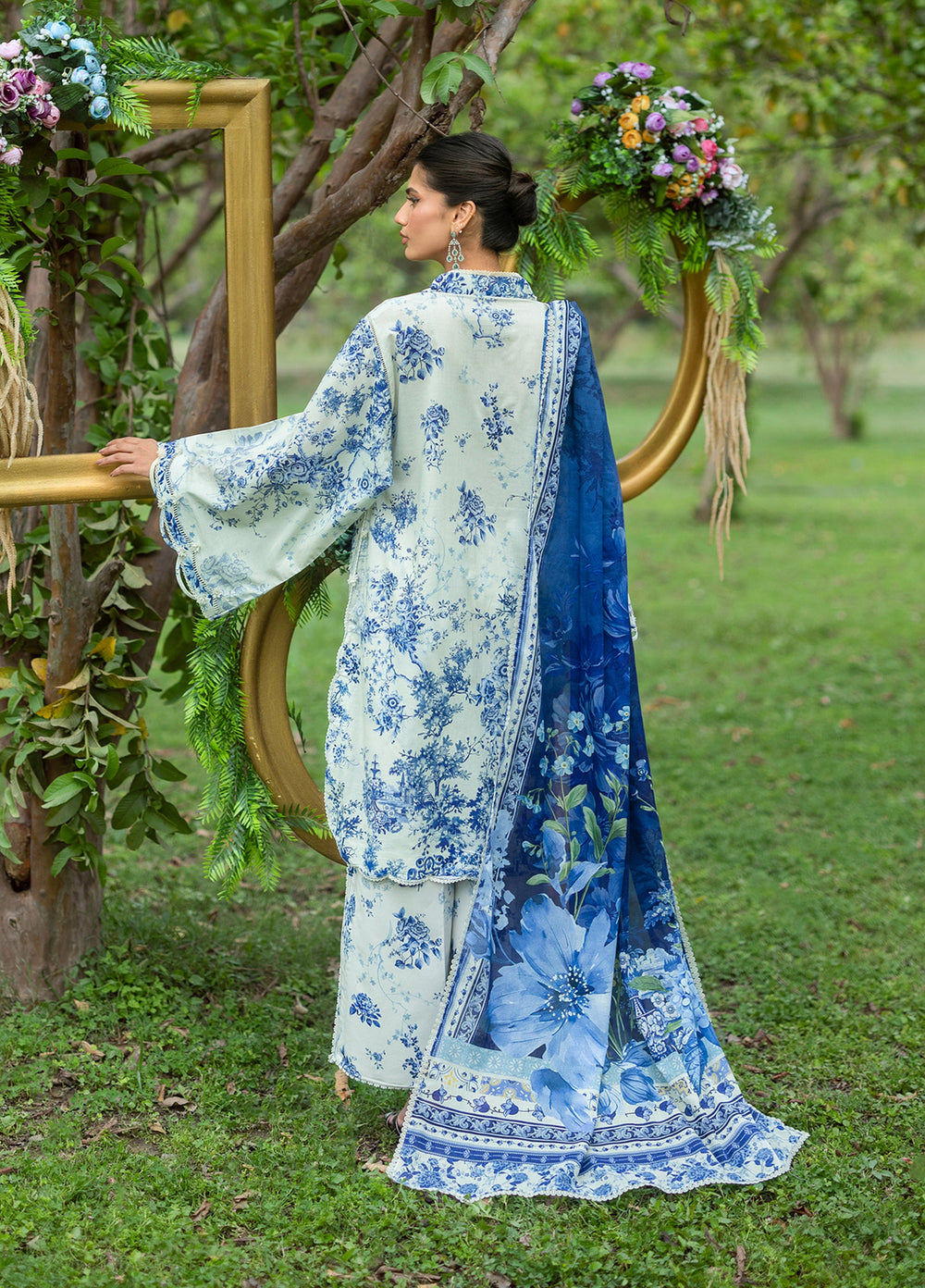 Bridgerton by Elaf Unstitched Printed Lawn 3 Piece Suit EL26ULB EPB-7B - Summer Collection