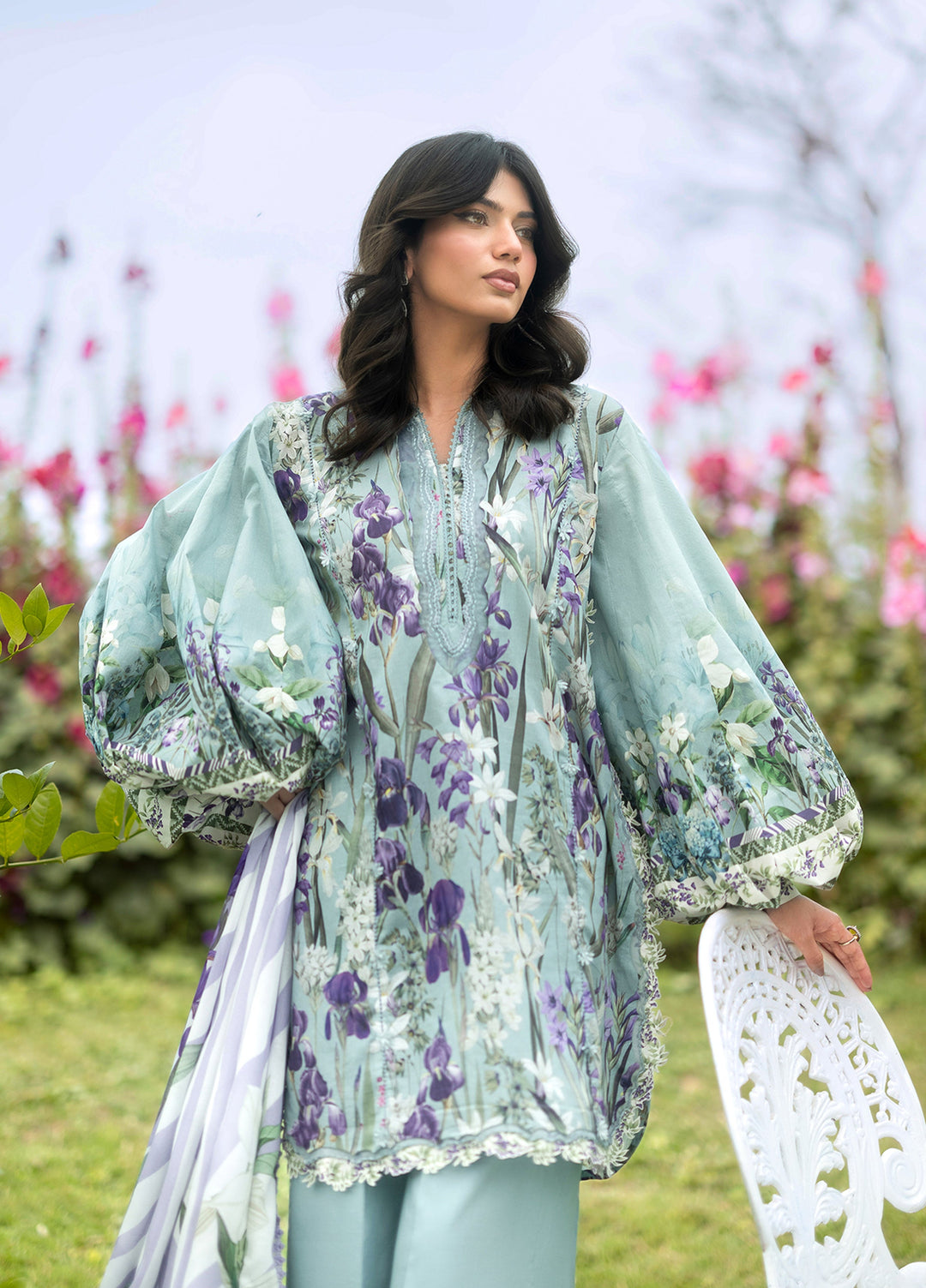 Bridgerton by Elaf Unstitched Printed Lawn 3 Piece Suit EL26ULB EPB-2B - Summer Collection