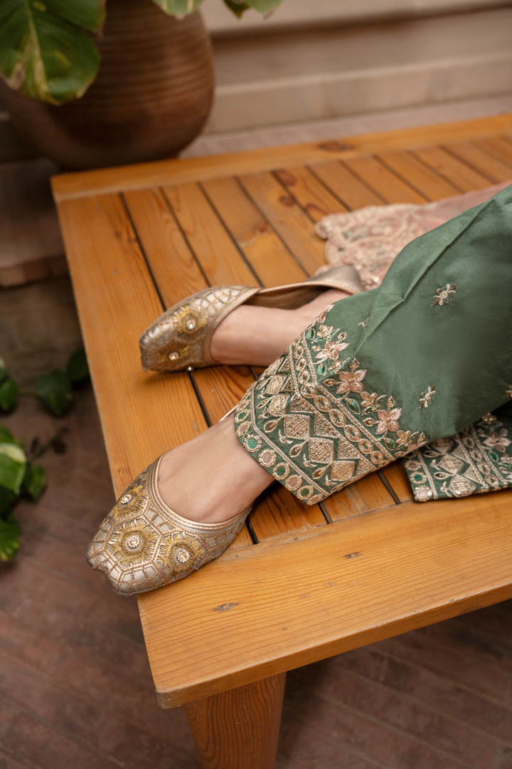 Zebtan Women Unstitched Embroidered Raw Silk 3 Piece Suit MZ-06 Festive Collection