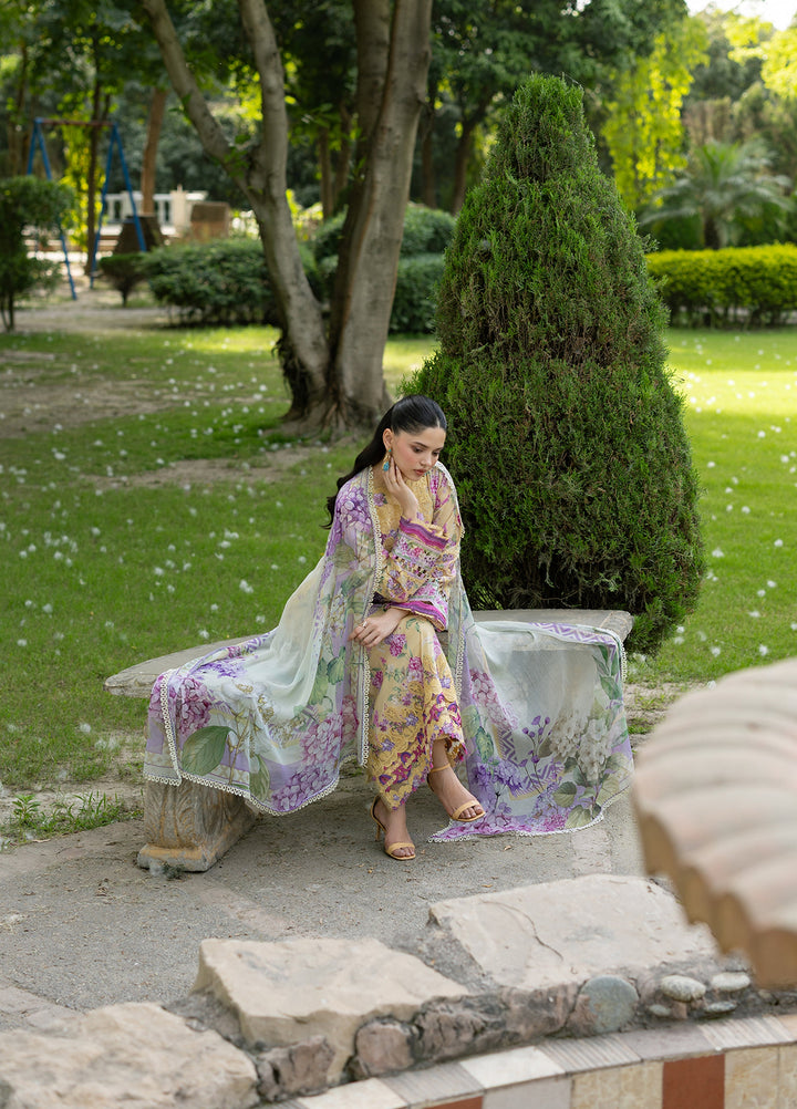 Signature by Elaf Unstitched Embroidered Lawn 3 Piece Suit EL26USLE Stella ESG-7A - Eid Collection